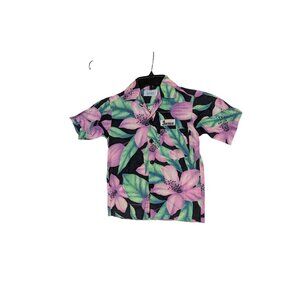 Vintage Jams Hawaiian Shirt Pastel Floral Print Kids 3T
